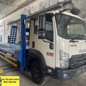 xe nâng đầu chở máy công trình isuzu frr 650